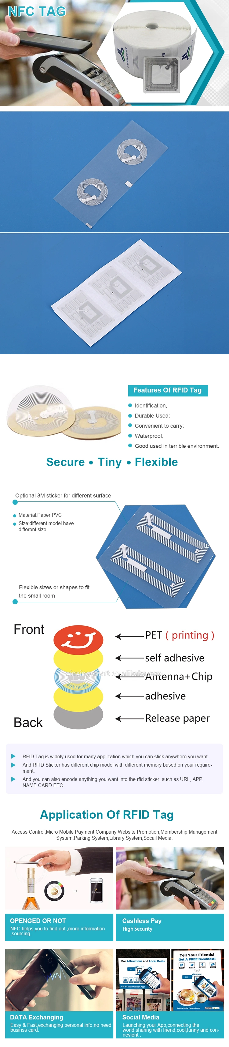 Factory Supply 125kHz/13.56MHz/860-960MHz RFID Tag with Different Kind Model