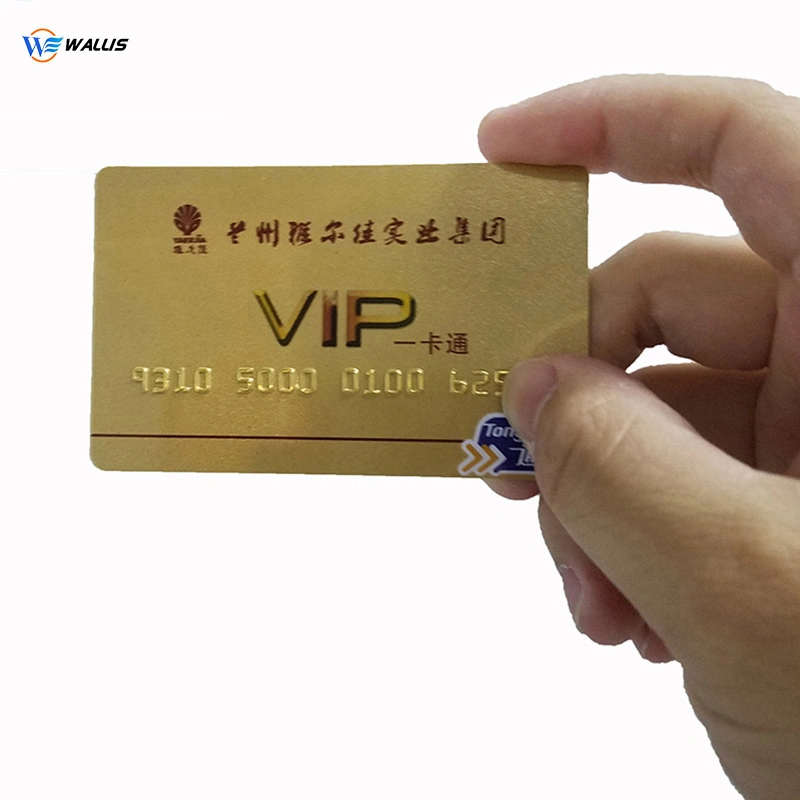 Free Sample Hf RFID 13.56MHz Fudan F08 Custom Printing PETG /Plastic Card Gold VIP Smart Cards