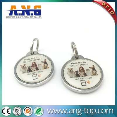 Étiquette NFC durable Étiquette de clé RFID Étiquette époxy NFC pour animal de compagnie