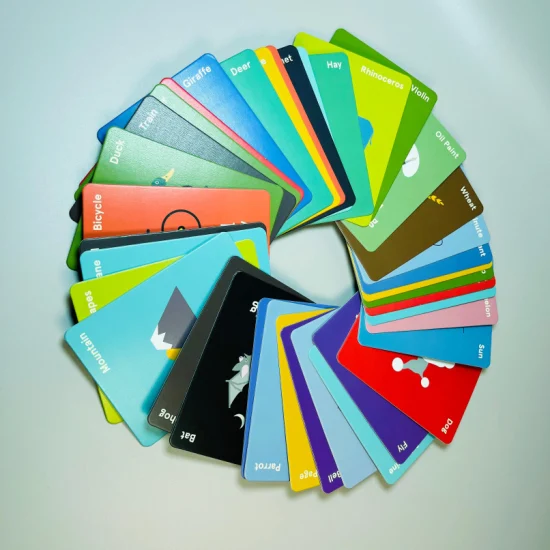 Carte Flash personnalisée Impression de cartes à jouer pour enfants Enfants Adultes Jeux de cartes Jouets et jeux de puzzle éducatifs personnalisés Carte en papier Carte-cadeau Service OEM / ODM