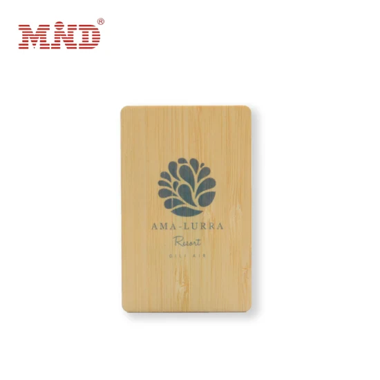 Commerce de gros puce intelligente en bois RFID hôtel carte-clé en bambou MIFARE classique 1K carte à puce